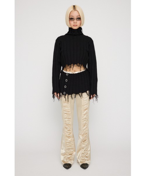 LAGUA GEM（ラグアジェム）の「SHINY GATHER パンツ（その他パンツ・レディース・ライトベージュ/ブラック/グレー・MEDIUM/SMALL）」の9枚目の写真