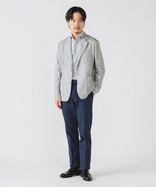 極美品✨️BEAMS HEART チェック テーラードジャケット ネイビー XL セール】【ウォッシャブル・軽量】テックカラミ 2ボタン
