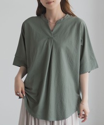 nAvy SARARI 接触冷感 スキッパー5分袖ブラウス