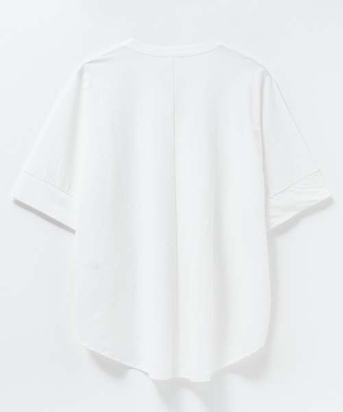 NAVY(ネイビー)の「nAvy SARARI 接触冷感 スキッパー5分袖ブラウス(Tシャツ/カットソー・レディース・ライトベージュ/ブラック/ホワイト/ブルー/ネイビー/ベージュ系/グリーン系/グレー・M/L)」の15枚目の写真