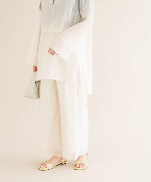 URBAN RESEARCH ROSSO WOMEN（アーバンリサーチ　ロッソ）の「シアーパンツ（その他パンツ・レディース・アイボリー/ブラック・36/38）」の12枚目の写真