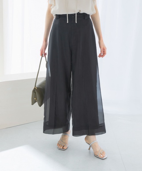 URBAN RESEARCH ROSSO WOMEN（アーバンリサーチ　ロッソ）の「シアーパンツ（その他パンツ・レディース・アイボリー/ブラック・36/38）」の7枚目の写真