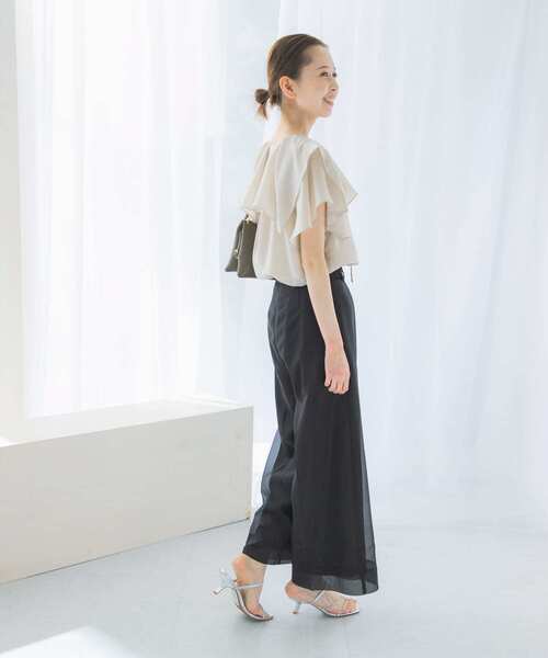 URBAN RESEARCH ROSSO WOMEN（アーバンリサーチ　ロッソ）の「シアーパンツ（その他パンツ・レディース・アイボリー/ブラック・36/38）」の4枚目の写真