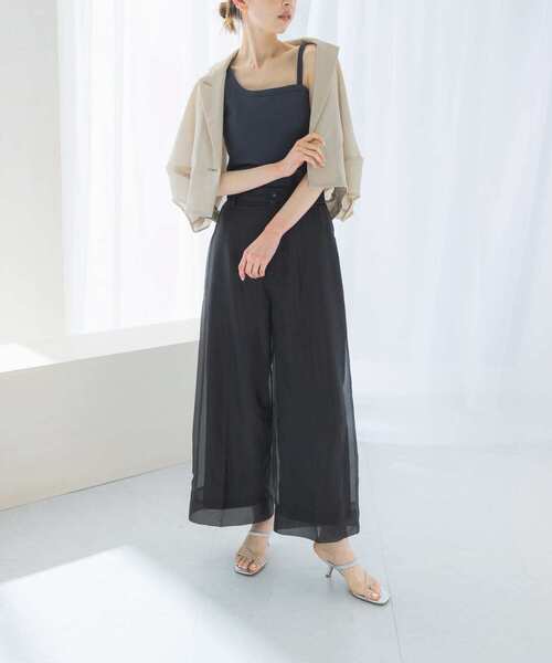 URBAN RESEARCH ROSSO WOMEN（アーバンリサーチ　ロッソ）の「シアーパンツ（その他パンツ・レディース・アイボリー/ブラック・36/38）」の3枚目の写真