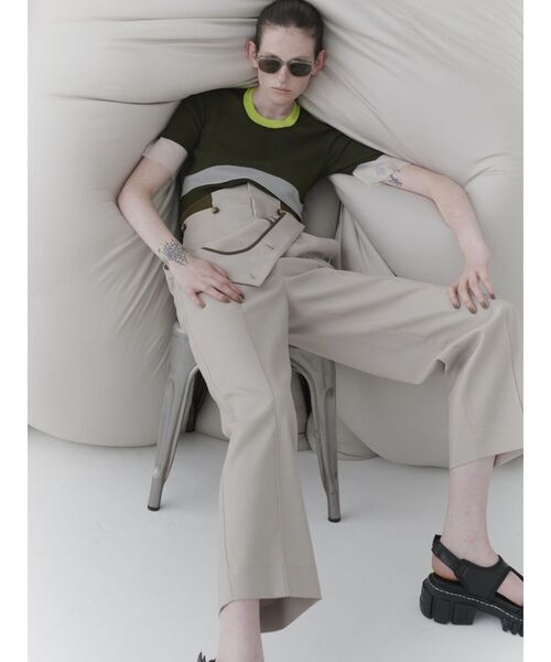 UN3D.（アンスリード）の「COLOR BLOCK SHEER TOP / カラーブロックシアートップ（ニット/セーター・レディース・ベージュ/ブラック/カーキ・36/38）」の20枚目の写真