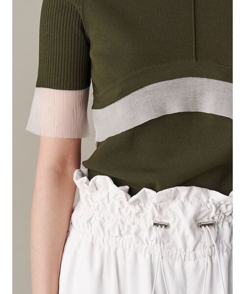 UN3D.（アンスリード）の「COLOR BLOCK SHEER TOP / カラーブロックシアートップ（ニット/セーター・レディース・ベージュ/ブラック/カーキ・36/38）」の15枚目の写真