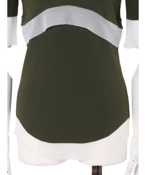 UN3D.（アンスリード）の「COLOR BLOCK SHEER TOP / カラーブロックシアートップ（ニット/セーター・レディース・ベージュ/ブラック/カーキ・36/38）」の9枚目の写真