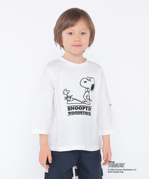 SHIPS（シップス）の「SHIPS KIDS:100～130cm / スヌーピー 七分袖 TEE（Tシャツ/カットソー・キッズ・ライトブルー/ホワイト系/ピンク・110/100/120/130）」の20枚目の写真