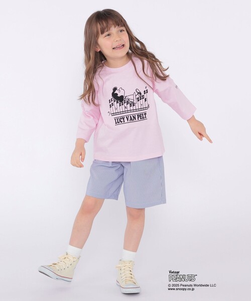 SHIPS（シップス）の「SHIPS KIDS:100～130cm / スヌーピー 七分袖 TEE（Tシャツ/カットソー・キッズ・ライトブルー/ホワイト系/ピンク・110/100/120/130）」の4枚目の写真