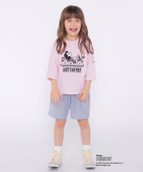 SHIPS（シップス）の「SHIPS KIDS:100～130cm / スヌーピー 七分袖 TEE（Tシャツ/カットソー・キッズ・ライトブルー/ホワイト系/ピンク・110/100/120/130）」の5枚目の写真