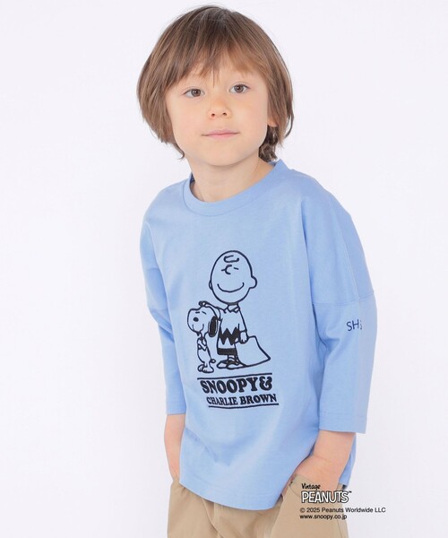 SHIPS（シップス）の「SHIPS KIDS:100～130cm / スヌーピー 七分袖 TEE（Tシャツ/カットソー・キッズ・ライトブルー/ホワイト系/ピンク・110/100/120/130）」の6枚目の写真