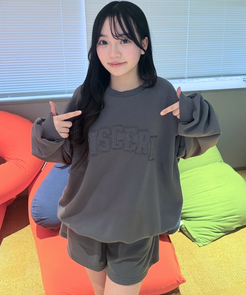 shrita（シュリータ）の「【上下２点セット】裏毛ロゴセットアップ（セットアップ・キッズ・モカ/グレー/チャコールグレー・L/M/S）」の2枚目の写真