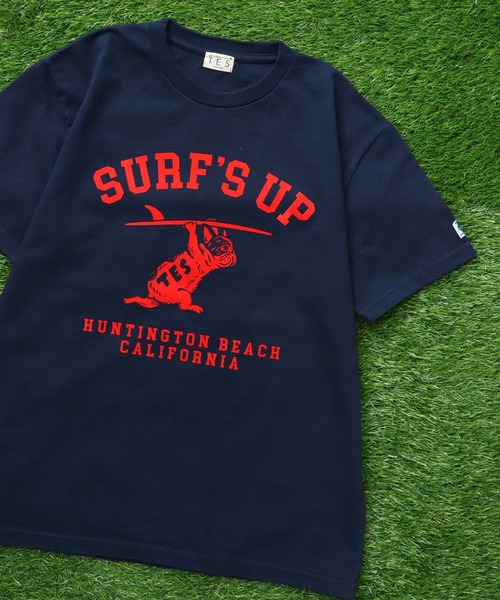 The Endless Summer(エンドレスサマー)の「TES SURFS UP FLOCKY T-SHIRT / Tシャツ(Tシャツ/カットソー・メンズ・アイボリー/グレー/レッド/ネイビー/ブラック/ホワイト・SMALL/MEDIUM/LARGE/X-LARGE/XX-LARGE)」の5枚目の写真