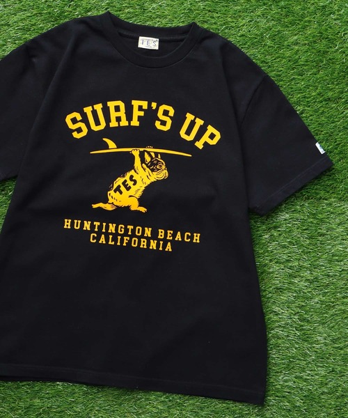 The Endless Summer(エンドレスサマー)の「TES SURFS UP FLOCKY T-SHIRT / Tシャツ(Tシャツ/カットソー・メンズ・アイボリー/グレー/レッド/ネイビー/ブラック/ホワイト・SMALL/MEDIUM/LARGE/X-LARGE/XX-LARGE)」の2枚目の写真
