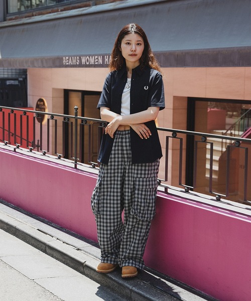 FRED PERRY（フレッドペリー）の「【別注】FRED PERRY / 鹿の子 ショートスリーブ シャツ（シャツ/ブラウス・メンズ・ネイビー/ブルー系その他・S/M/L/XL）」の6枚目の写真