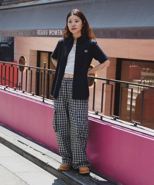 FRED PERRY（フレッドペリー）の「【別注】FRED PERRY / 鹿の子 ショートスリーブ シャツ（シャツ/ブラウス・メンズ・ネイビー/ブルー系その他・S/M/L/XL）」の7枚目の写真