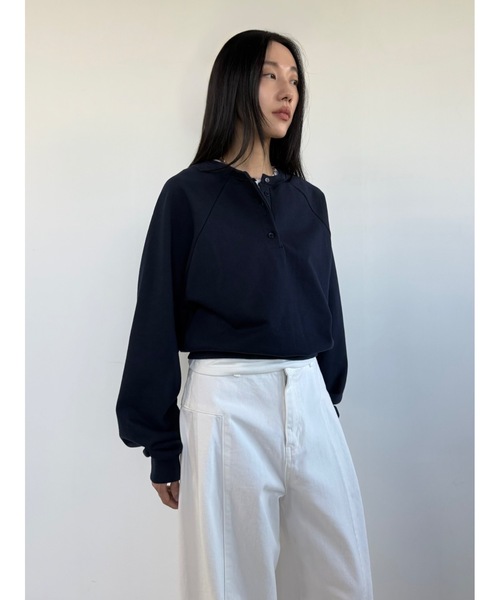 Didot.showroom(ディドット ショールーム)の「ラグランヘンリーネックMTM(スウェット・レディース・グレー/ヘザーグレー/ネイビー・FREE)」の16枚目の写真