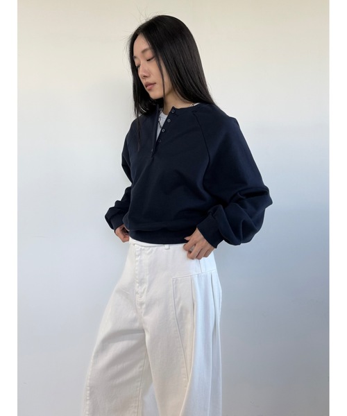 Didot.showroom(ディドット ショールーム)の「ラグランヘンリーネックMTM(スウェット・レディース・グレー/ヘザーグレー/ネイビー・FREE)」の18枚目の写真