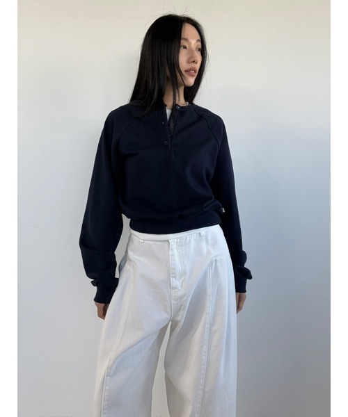 Didot.showroom(ディドット ショールーム)の「ラグランヘンリーネックMTM(スウェット・レディース・グレー/ヘザーグレー/ネイビー・FREE)」の19枚目の写真