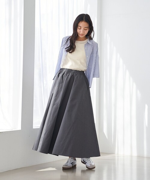 Dickies（ディッキーズ）の「【WEB限定】Dickies（ディッキーズ）イージーフレアスカート（スカート・レディース・ダークグレー/ベージュ・M/L）」の8枚目の写真