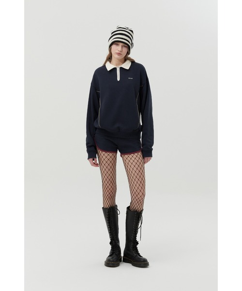 KIRSH(キルシー)の「KIRSH OPEN COLLAR SWEATSHIRT キルシー オープンカラー スウェット(スウェット・レディース・ダークネイビー/グレー・ONE SIZE)」の9枚目の写真