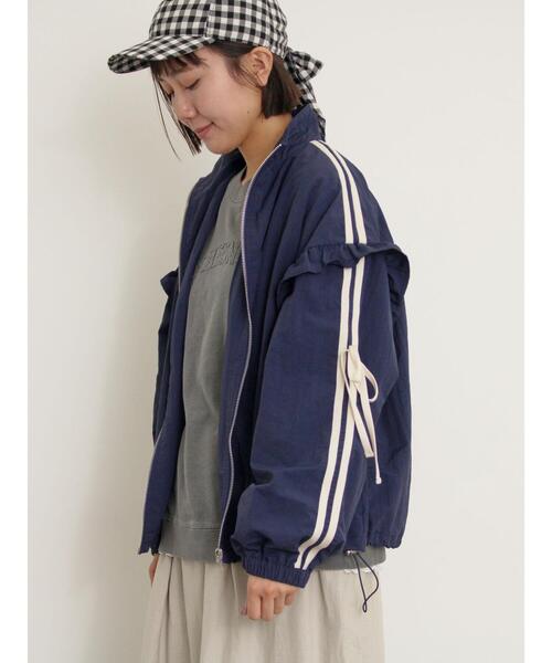 Samansa Mos2(サマンサ モスモス)の「フリルトラックジャケット(ブルゾン・レディース・ネイビー/カーキ/オフホワイト・F)」の15枚目の写真