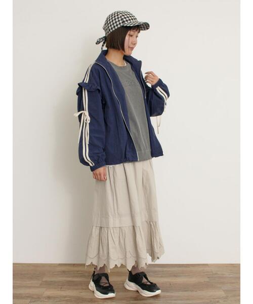 Samansa Mos2(サマンサ モスモス)の「フリルトラックジャケット(ブルゾン・レディース・ネイビー/カーキ/オフホワイト・F)」の17枚目の写真