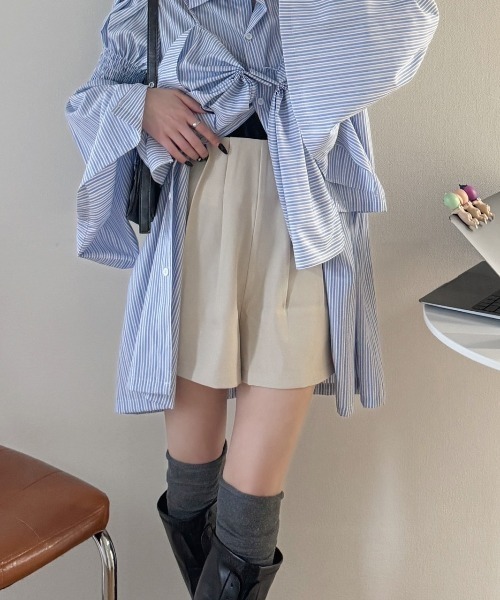 nemne store（ネンネストア）の「《Delfy》ダーツショートパンツ セットアップ可能（その他パンツ・レディース・ピンク系/ブラック系/アイボリー/ライトグレー・SMALL/MEDIUM）」の11枚目の写真