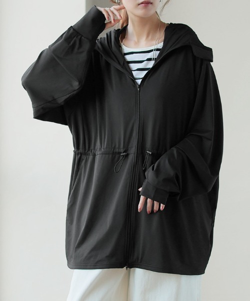 【美品】elu. UVcut パーカー 黒 セール】UVカット 完全防備パーカー（パーカー）｜HUG.U