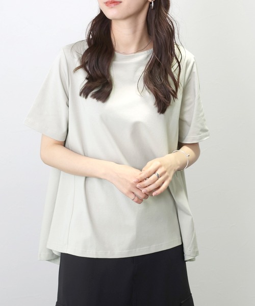 Aletta vita（アレッタビータ）の「汗染み防止加工裾フレアプルオーバー（Tシャツ/カットソー・レディース・ベージュ/ブラック/グレイッシュブルー/グレー・FREE）」の3枚目の写真