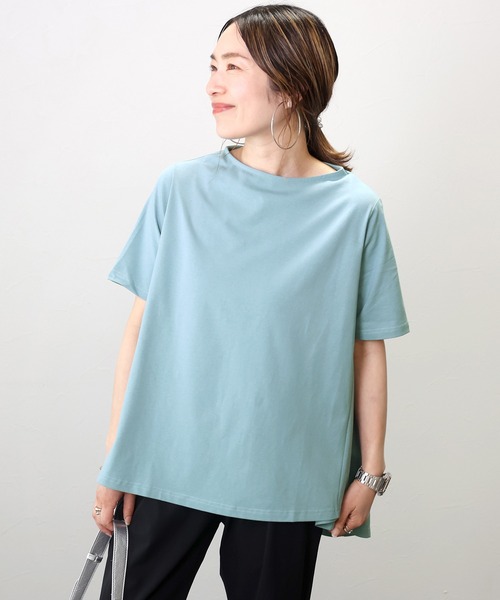 Aletta vita（アレッタビータ）の「汗染み防止加工裾フレアプルオーバー（Tシャツ/カットソー・レディース・ベージュ/ブラック/グレイッシュブルー/グレー・FREE）」の4枚目の写真