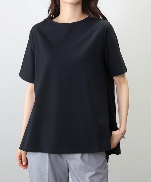 Aletta vita（アレッタビータ）の「汗染み防止加工裾フレアプルオーバー（Tシャツ/カットソー・レディース・ベージュ/ブラック/グレイッシュブルー/グレー・FREE）」の2枚目の写真