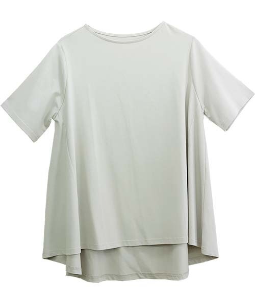 Aletta vita（アレッタビータ）の「汗染み防止加工裾フレアプルオーバー（Tシャツ/カットソー・レディース・ベージュ/ブラック/グレイッシュブルー/グレー・FREE）」の7枚目の写真