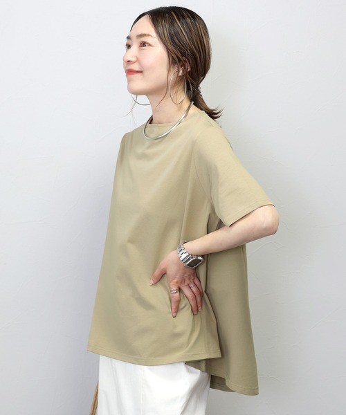 Aletta vita（アレッタビータ）の「汗染み防止加工裾フレアプルオーバー（Tシャツ/カットソー・レディース・ベージュ/ブラック/グレイッシュブルー/グレー・FREE）」の18枚目の写真