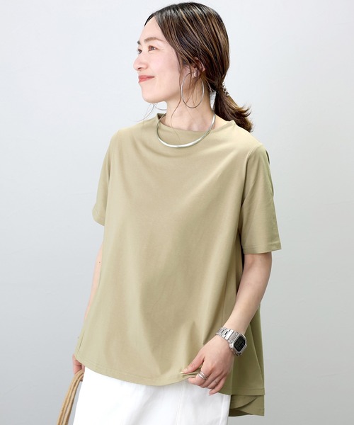 Aletta vita（アレッタビータ）の「汗染み防止加工裾フレアプルオーバー（Tシャツ/カットソー・レディース・ベージュ/ブラック/グレイッシュブルー/グレー・FREE）」の19枚目の写真