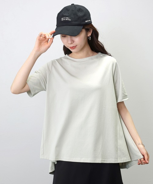 Aletta vita（アレッタビータ）の「汗染み防止加工裾フレアプルオーバー（Tシャツ/カットソー・レディース・ベージュ/ブラック/グレイッシュブルー/グレー・FREE）」の16枚目の写真