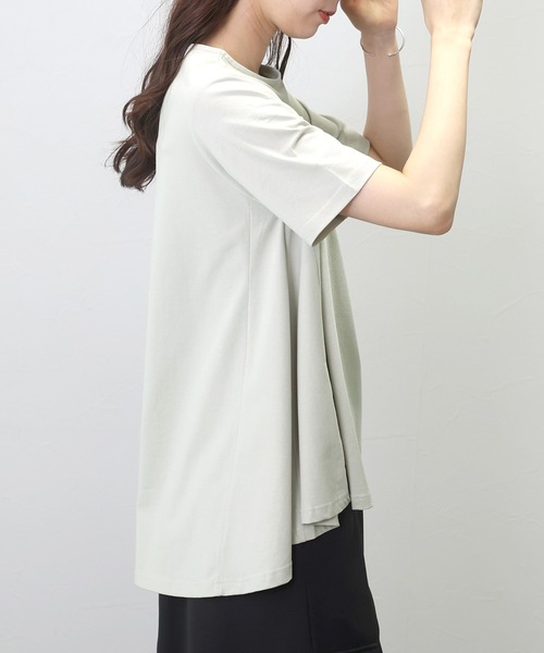 Aletta vita（アレッタビータ）の「汗染み防止加工裾フレアプルオーバー（Tシャツ/カットソー・レディース・ベージュ/ブラック/グレイッシュブルー/グレー・FREE）」の17枚目の写真