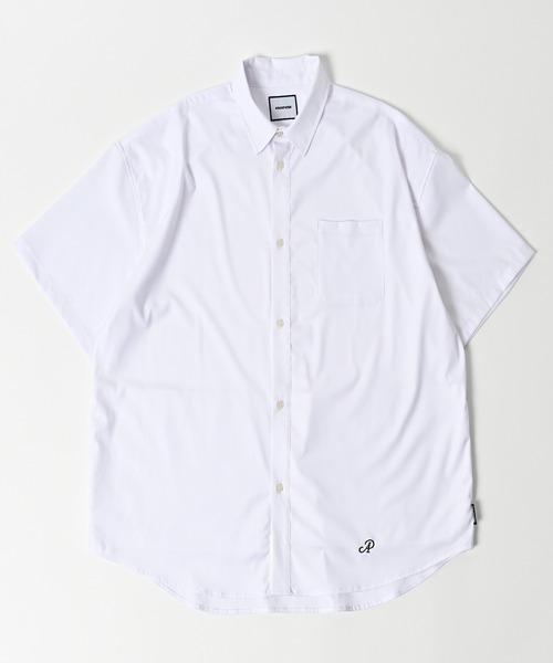 ADAM PATEK(アダムパテック)の「【ADAMPATEK/アダムパテック】ap embroidery short sleeve shirt/刺繍入りルーズ半袖シャツ(シャツ/ブラウス・メンズ・ブルー/ブラック/ホワイト・1/2)」の1枚目の写真