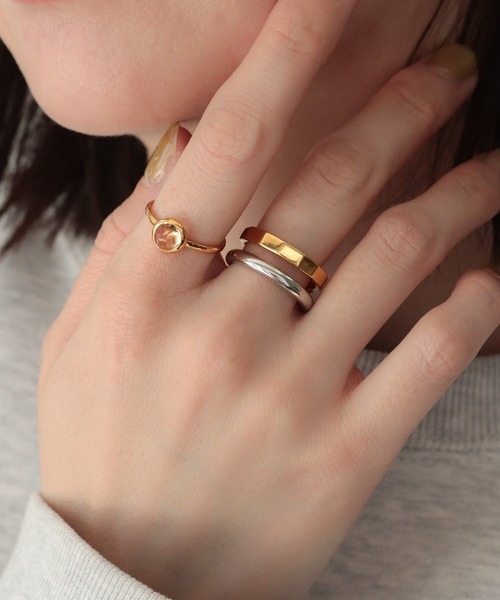 NOIR DE POUPEE（ノワールドプーペ）の「【WEB限定】天然石ラウンドカボションリング（リング・レディース・イエロー系その他/ブラック/パープル/ブラック系その他/レッド/ホワイト/イエロー/レッド系その他/ホワイト系その他/パープル系その他・#9/#11/#13/#15）」の7枚目の写真