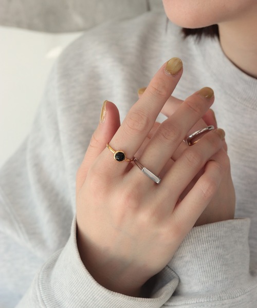 NOIR DE POUPEE（ノワールドプーペ）の「【WEB限定】天然石ラウンドカボションリング（リング・レディース・イエロー系その他/ブラック/パープル/ブラック系その他/レッド/ホワイト/イエロー/レッド系その他/ホワイト系その他/パープル系その他・#9/#11/#13/#15）」の20枚目の写真