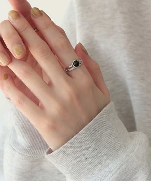 NOIR DE POUPEE（ノワールドプーペ）の「【WEB限定】天然石ラウンドカボションリング（リング・レディース・イエロー系その他/ブラック/パープル/ブラック系その他/レッド/ホワイト/イエロー/レッド系その他/ホワイト系その他/パープル系その他・#9/#11/#13/#15）」の21枚目の写真