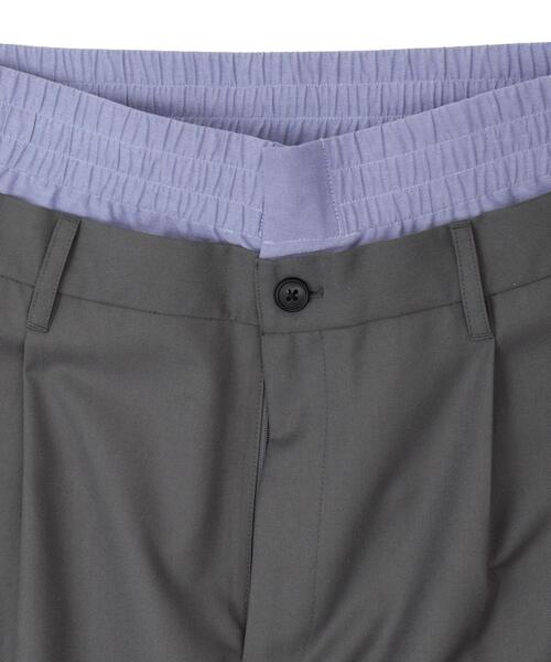 LUCY（ルーシー）の「LUCY/ダブルウエストバギースラックス（スラックス・メンズ・グレー・MEDIUM/LARGE）」の3枚目の写真