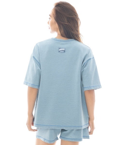 BILLABONG(ビラボン)の「BILLABONG レディース LOOSE CROPPED SS SWEAT CREW スウェットジャケット 【2025年春夏モデル】/ビラボンセットアップ対応クルーネックスウェット(スウェット・レディース・ライトブルー/ブラック系その他・LARGE/MEDIUM)」の9枚目の写真