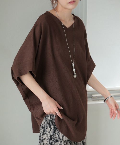 HUG.U（ハグユー）の「シワになりにくい 楊柳キーネック ブラウス（シャツ/ブラウス・レディース・ブラウン/セージグリーン/レモンイエロー/ブラック/グレイッシュベージュ/ダークグレー/オレンジ/ホワイト/ライトパープル/モスグリーン/ブルー/ベージュ系その他2/グリーン系その他/ブラック系その他2/オレンジ系その他2/ホワイト系その他2/ベージュ系その他/ブラウン系その他2/グレー系その他/ホワイト系その他/イエロー系その他2/グレー系その他2/ブラウン系その他/グリーン/オレンジ系その他/グリーン系その他2/イエロー系その他/グリーン系その他3/ブラック系その他・FREE）」の11枚目の写真