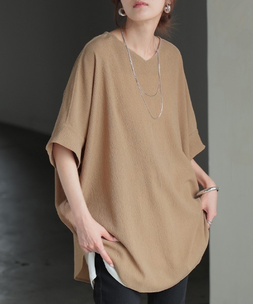 HUG.U（ハグユー）の「シワになりにくい 楊柳キーネック ブラウス（シャツ/ブラウス・レディース・ブラウン/セージグリーン/レモンイエロー/ブラック/グレイッシュベージュ/ダークグレー/オレンジ/ホワイト/ライトパープル/モスグリーン/ブルー/ベージュ系その他2/グリーン系その他/ブラック系その他2/オレンジ系その他2/ホワイト系その他2/ベージュ系その他/ブラウン系その他2/グレー系その他/ホワイト系その他/イエロー系その他2/グレー系その他2/ブラウン系その他/グリーン/オレンジ系その他/グリーン系その他2/イエロー系その他/グリーン系その他3/ブラック系その他・FREE）」の13枚目の写真