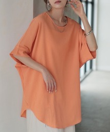 シワになりにくい 楊柳キーネック ブラウス
