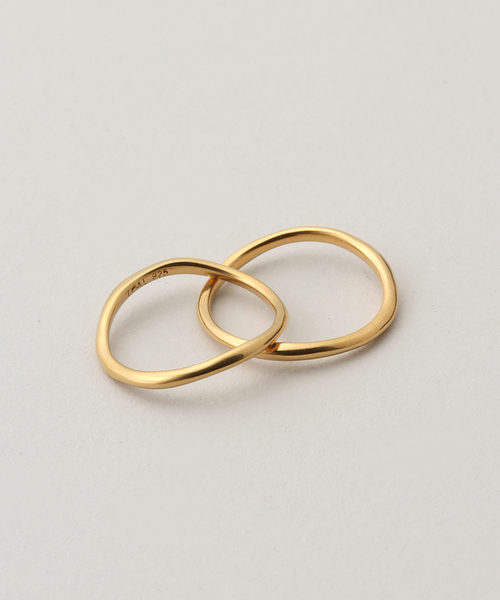 TEN シンプル ゴールドリング 2個セット TEN. - デュオリング GOLD ゴールド 指輪 シンプル デザイン