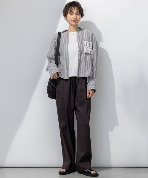 【今期】23区 LIBECO クロップド シャツ 38 洗える】LIBECO クロップド シャツ / 23区 | ファッション通販
