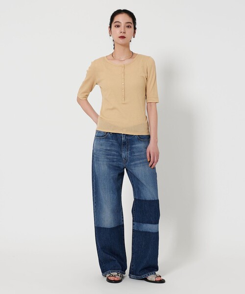 BEAUTY&YOUTH UNITED ARROWS(ビューティーアンドユースユナイテッドアローズ)の「コットンシアーワッフル ヘンリーネック カットソー(Tシャツ/カットソー・レディース・ブラック/ベージュ/ホワイト・FREE)」の6枚目の写真