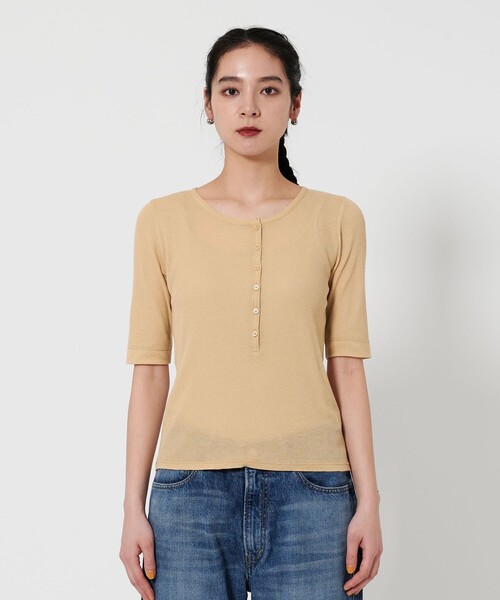 BEAUTY&YOUTH UNITED ARROWS(ビューティーアンドユースユナイテッドアローズ)の「コットンシアーワッフル ヘンリーネック カットソー(Tシャツ/カットソー・レディース・ブラック/ベージュ/ホワイト・FREE)」の12枚目の写真